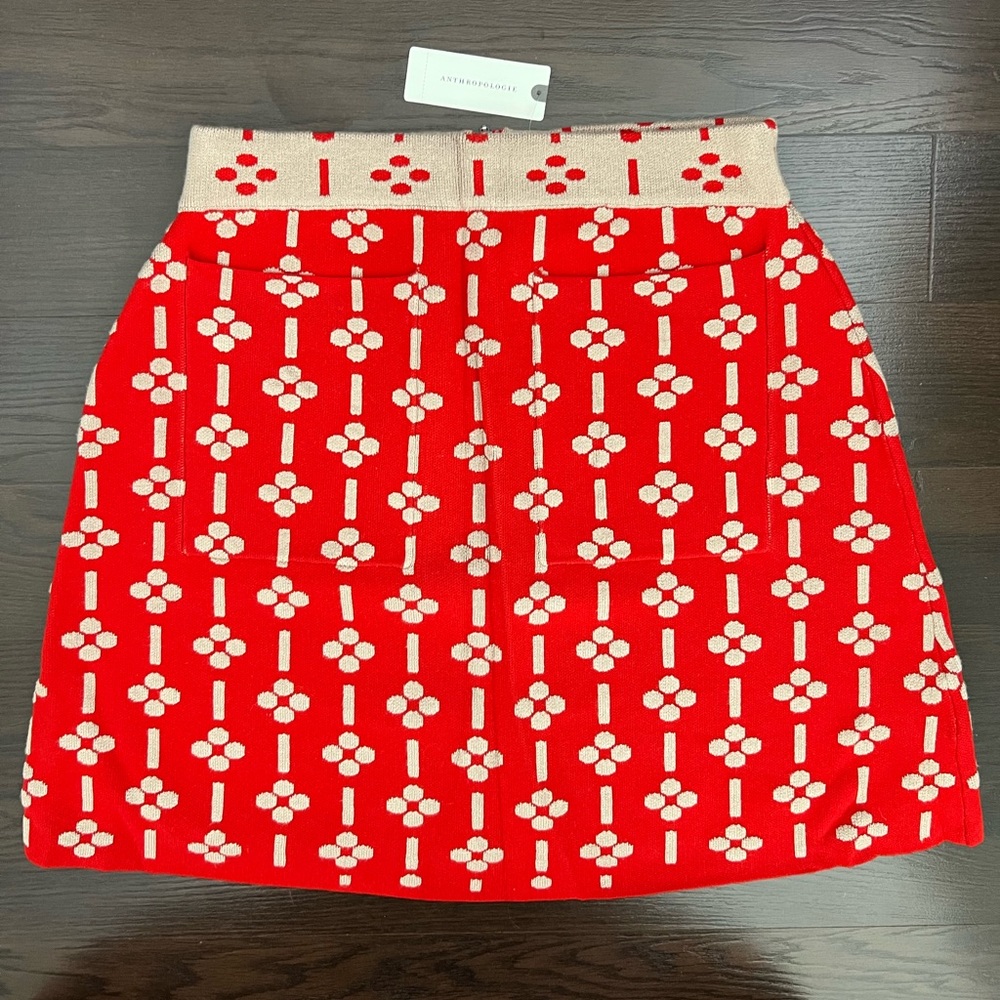 Red Anthropologie Skirt New With Tags